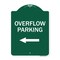 Signmission Overflow Parking W/ Left Arrow, Green & White Aluminum Architectural Sign, 18" x 24", GW-1824-23516 A-DES-GW-1824-23516 - alternate 1